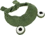 [OATIPHO] Frog Hat Beanie Cute Crochet Knitted Frog Hats Caps Eyes Frog Cap Cosplay Men Women Green 55-59 Cm