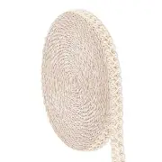 Beige Woven Gimp Braid Trim - 15mm Polyester Lace for DIY Sewing, Jewelry Making