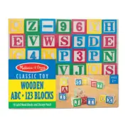 Melissa & Doug Wooden Abc123 Blocks - Classic Wooden Toy - Educational Toy - New