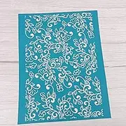 Silk Screen Stencils Reusable Self-Adhesive Mesh Stencils Vines Background Stencil Mesh Transfers Stencil Washable Pattern Stencils Paint on Wood Fabric Window Glass Wall DIY Home Decor