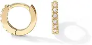 [PAVOI] 14K Gold Plated Sterling Silver Post Cubic Zirconia Mini Huggie Earrings for Women | Tiny Cartilage Helix Huggie Hoop Earrings