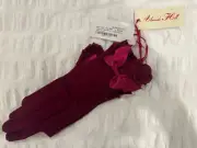 Alannah Hill Hot Love Drama Cherry Gloves Ruffle With Satin Bow Cute RRP 49 BNWT