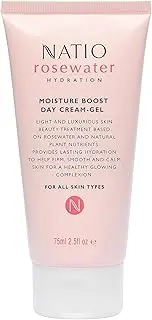 Natio Australia Rosewater Hydration Moisture Boost Day Cream-Gel 75ml - Firming & Hydrating Face Moisturiser for All Skin Types - Rosewater, Hyaluronate, Shea & Apricot Kernel - Made in Australia