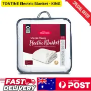 KING Tontine Fitted Sherpa Fleece Electric Blanket Washable FREE SHIPPING | AU