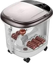 Foot Spa Bath Massager with Heat Bubbles Massage and Jets Electric Feet Salon Tub with Rollers, Medicine Box, Infrared for Relieve Foot Pressure