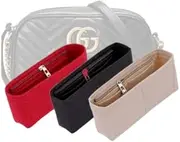 LinerLink Bag Organizer for Gucci Small Camera Bag(24L x 13H x 7D cm)|Handmade Custom Bag Insert|2mm Felt Bag Liner|Women Handbag Shaper (Beige, Style A: Exposure)