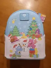 Loungefly Care Bears Snow Fun Christmas Candy Cane Stripes Mini Backpack Bookbag