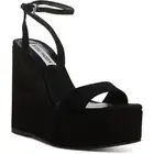 Steve Madden Womens Cecee Black Wedge Sandals Shoes 6 Medium (B,M) BHFO 6767