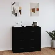 Sideboard Black 80x33x70 cm Engineered Wood Dining Storage