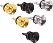 Kisangel Pcs Guitar Strap Lock Buttons for Electric Bass Guitar Anti-stripping Lock System Easy Install Secure Locking Position