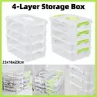 4Layer Storage Organizer Box Multi Compartment Storage Container for Home Office