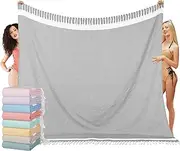 Oversized Turkish Beach Towel Blanket XXL Cotton Sandproof Towels Boho Woven Extra Large Big Sand Free Giant Throw Thick Blankets Huge Quilt XL Picnic Camping Necessities Cloud for Adult Gifts Grey