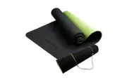 Powertrain TPE Pilates Exercise Yoga Mat 8mm - Black Green