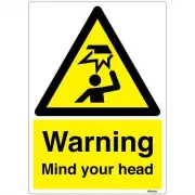 Warning Mind your head Caution Hazard Safety Sign