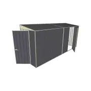Build-A-Shed 1.2 x 4.5 x 2.0m Tunnel Shed Tunnel Hinged Door with 1 Hinged Side Door - Grey