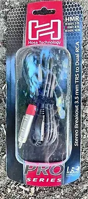 Hosa HMR-006Y pro stereo cable breakout 3.5mm to dual rca 6 ft