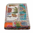 Indien Queen Fruit Print Blanket Multi Summer Cotton Home Décor Kantha Quilt