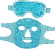 Baluue 1 Set Women Beauty Mask Women Beauty Eye Mask Ice Bead Mask Eye Relief Mask Cold Compress Mask Cooling Mask Reusable Cooling Eye Mask Full Gel Cold Eye Mask Sky-blue Elastic Rope