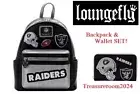LOUNGEFLY Las Vegas Raiders Patches Wallet & Mini Backpack SET! NEW! NFL