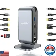 USB C Laptop Docking Station, Multiport Adapter 12 in 1 Type C Hub with 4K HD