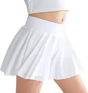 [Bkixhv] Girls Flowy Shorts 2-in-1 Butterfly Skirts for Fitness, Running, Sports