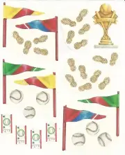 Creative Memories BLOCK STICKER - BASEBALL TROPHY, FLAGS, BALLS, PEANUTS