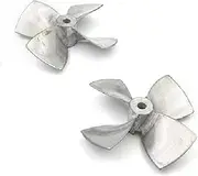 LUMIXE 1Pair Bait Boat Zinc Alloy 4-Blade Propellers D44/D55/D60mm CW CCW Metal Propellers 4.0mm Hole Aperture Props, for RC Jet Boats Boat Propeller (Color : D44mm)