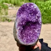 1.36LB Natural Amethyst geode quartz cluster crystal specimen Healing