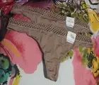 2 NEW B.TEMPT'D BY WACOAL 976238 218 MICROFIBER LACE WAIST THONG PANTIES XL