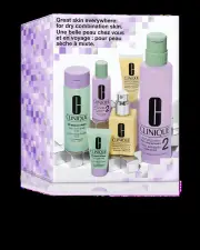 Clinique Great skin Everywhere: For Dry Combination Skin 6 Piece Travel Set