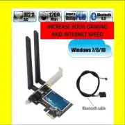 Dual Band 1200MBPS WiFi Adapter Desktop PC PCI-E Wireless Network Bluetooth Card