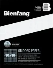 Designer Grid Graph Paper Pad, 10x10 Cross Section, 8.5 x 11 Inches, 50 Sheets