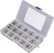 YDuupxe 150Pcs Glass Alloy Tube Assorted Kit for Household Appliances 15 Different Models 0.5A 1A 2A 3A 5A 8A 10A 15A 20A 30A Packag in a Clear Plastic Box