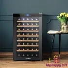 Devanti Wine Cooler Fridge Compressor Cellar Chiller Home 51 Bottles Black