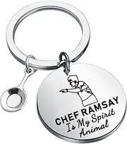[Gzrlyf] Chef Ramsay Inspired Keychain Cooking Show Gift Chef Ramsay Fans Jewelry Chef Ramsay Is My Spirit Animal