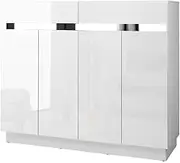 Artiss Shoe Storage Rack Cabinet Box Drawer Organiser Shoes Shelf Drawers Organisers 120cm High Gloss Cupboard White Hallway Home Decor Bedroom Furniture Display Wardrobe.