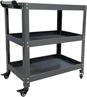 Tool Cart on Wheels, Metal Tool Mechanic Cart, 3 Tier 550LBS Heavy Duty Utility Cart, Tool Cart for Mechanics, with Ergonomic Handle, for Garage Warehouse Workshop Office