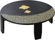 Shimayasu Chabu Stand, Black, Diameter 23.6 x Height 9.8 inches (60 x 25 cm), Height 2.6 inches (6.5 cm), Folding Legs, Japanese Style Cafe Table, Dry Lacquer Paint Scratch Resistant