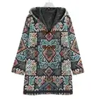 Norwegian Cotton Cozy Hooded Jacket Icelandic Floral Cloak Coat Unisex Gray Boho