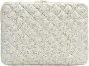 GETBSTOOP Floral Laptop Sleeve Bag 11-15 inch for Women, Shockproof Cute Computer Cover Quilted Tablet Bag with Accessories Pocket, Portable Laptop Cover Floral Case