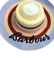 Barbour Beach women's Sun straw Hat - Multi-color Stripe - Floppy Brim