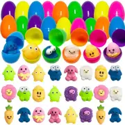 24 Pack Plastic Prefilled Easter Eggs with Mochi Squishy Toys Inside