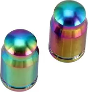 Alipis 2Pcs Titanium Alloy Bike Tire Caps Durable American Air Nozzle Covers for Mountain Road Bikes Colorful Easy to Install Valve Protectors