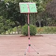 Pink Sheet Music Books Stand for Outdoor, Lightweight Home Musical Notes Holder Foldable, Metal Guitar Violin Music Lectern Performance