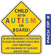SHOP A THING – Child with Autism on Board Sticker – Vinyl Decal Awareness Autism decal for Car – Removable Waterproof Decal for School Bus – Indoor and Outdoor Use for Jeep - Car Window Decal– SAT 009