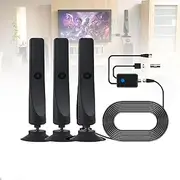 Free Wave TV Antenna,Local Channel Antenna for Smart TV Indoor,HD Antennas with Amplifier Signal Booster,Digital Channel Reception HD Antennas for Home or Car Use,Suction Cup Plug Play,4k 1080(3cps)