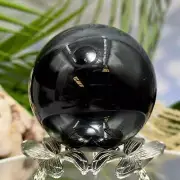 Black Obsidian Sphere Crystal Ball 350g 65mm Diameter