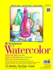 STRATHMORE® 300 Series Watercolor Pad, 9"x12" Tape Bound, 12 Sheets