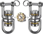 BeneLabel Heavy Duty Swing Swivel - Stainless Steel 360° Rotation Device for Web Tree Swing, Aerial Yoga, Hammock Chair - Smooth, Safe, and Durable - 770LB Capacity, 2 Pack
