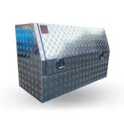 1400Wx600Dx850H mm Checker Plate Half Door Aluminium Toolbox